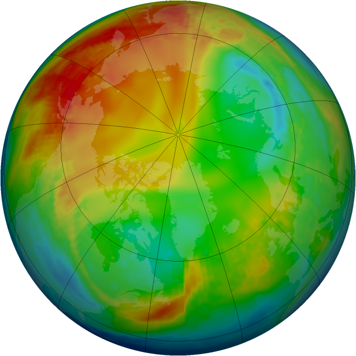 Arctic ozone map for 20 January 2003